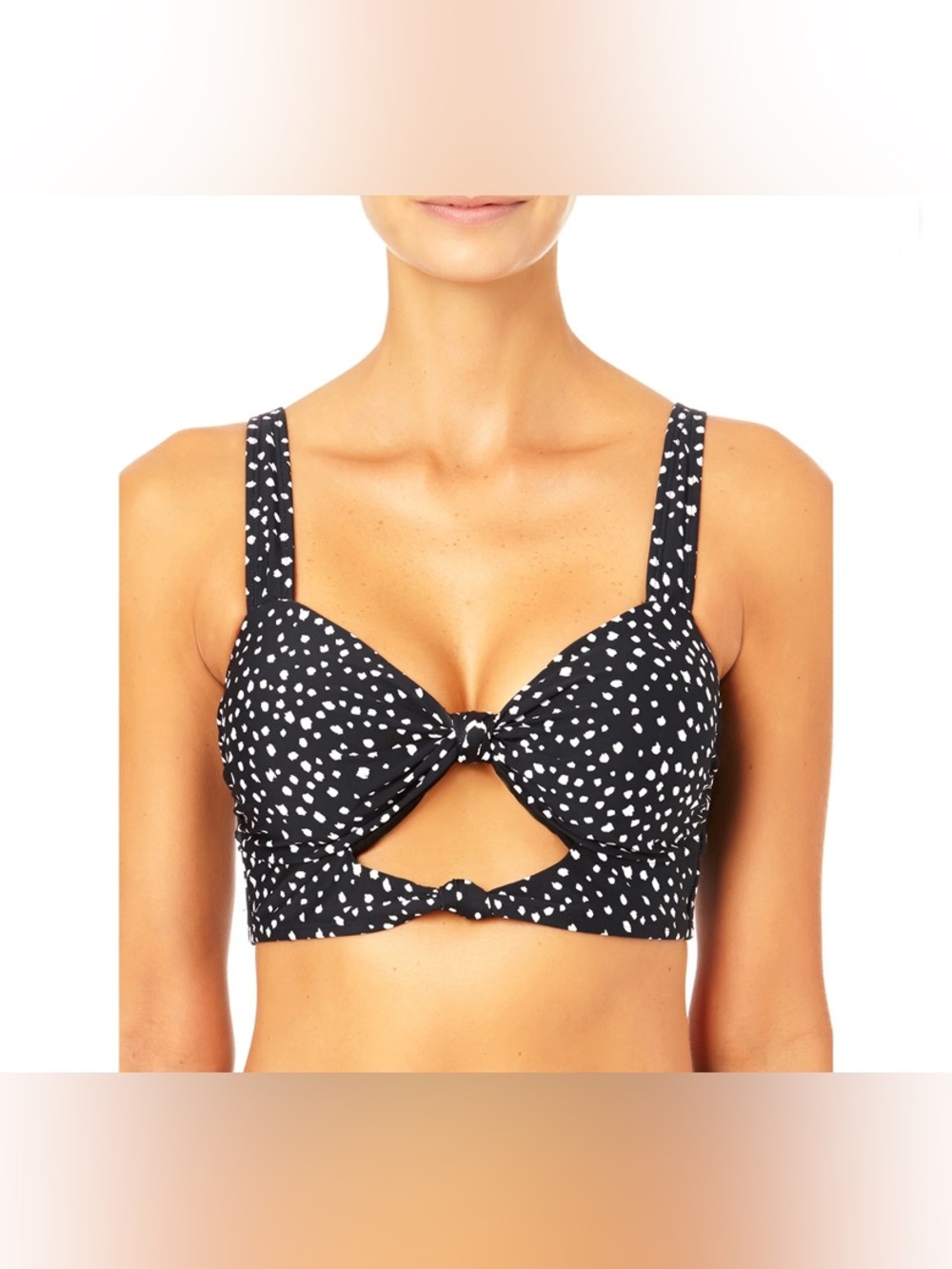 Black & White Polka Dot Twist Front Bikini